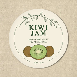 Autocollant d'étiquette de confiture de kiwi maiso