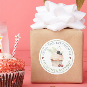 Autocollant d'étiquette de cupcake pour pâtissier