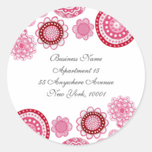 Autocollant d'étiquette de fleurs blanches de rose