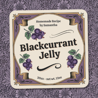Autocollant d'étiquette de gelée de cassis de styl