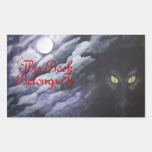 Autocollant d'étiquette de livre Lune de Dragon
