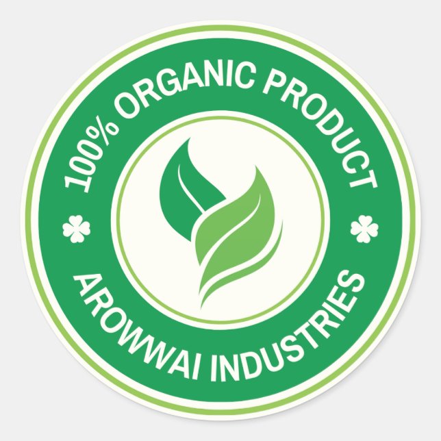 Autocollant d'étiquette de produit 100% biologique (Devant)