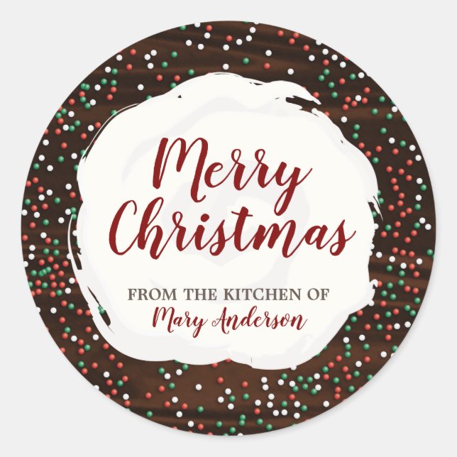 Autocollant d'étiquette personnalisée au chocolat  (Devant)