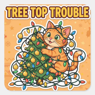 Autocollant Détresse au Sommet de l'Arbre — Noël C