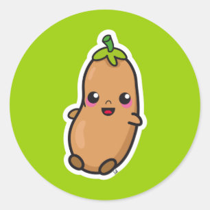 Autocollant d'haricot de Kawaii
