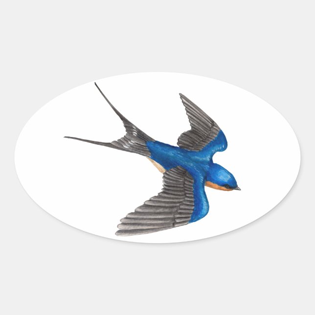 Autocollant d'hirondelle de grange volant (Devant)