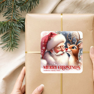 Autocollant d'hiver personnalisé de Père Noël et R