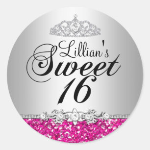 Autocollant Diadème Diamant & Paillettes Roses Swe