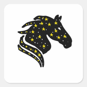 Autocollant d'icône de Cheval Spatial – Animal du 