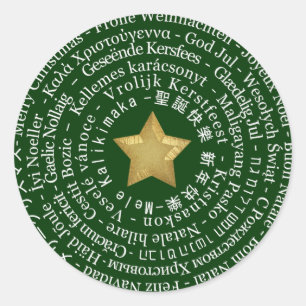 Autocollant différent de langues de Joyeux Noël