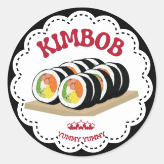 Autocollant d'illustration de K-Food Kimbap
