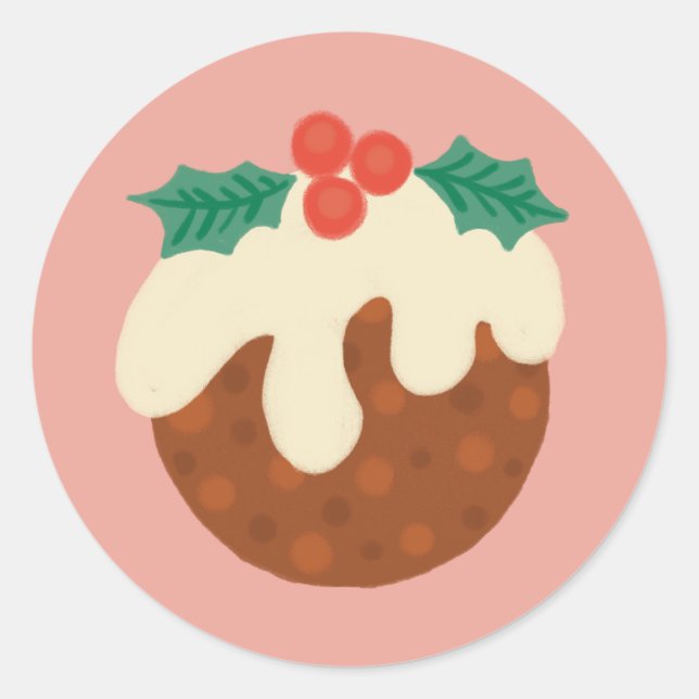autocollant d'illustration de pudding de Noël (Devant)
