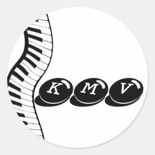 autocollant d'initiales de piano