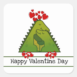 Autocollant Dinosaur Couple Valentine