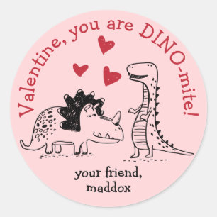 Autocollant Dinosaur Valentine