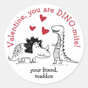 Autocollant Dinosaur Valentine