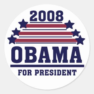 Autocollant d'Obama de bannière étoilée