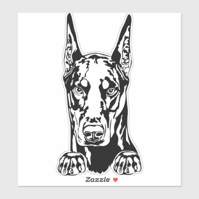 Autocollant Doberman Vinyl Car (Feuille)