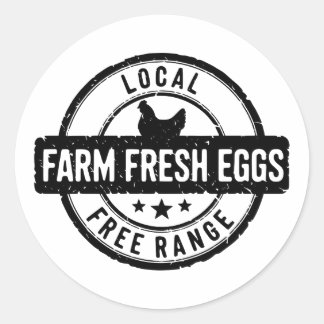 Autocollant d'oeufs frais de ferme locale