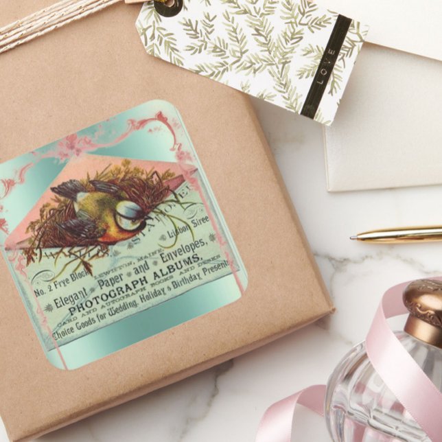 Autocollant d'oiseau de nidification vintage (Créateur téléchargé)