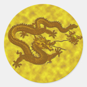 Autocollant d'or #1 de pièce de monnaie de dragon