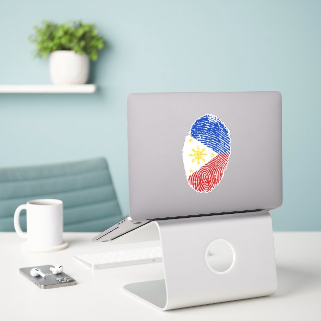Autocollant d'ordinateur portable du drapeau phili (Ordinateur portable sur le bureau)
