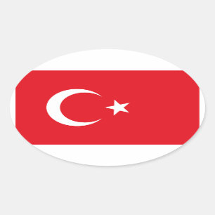 Autocollant d'ovale de drapeau de la Turquie