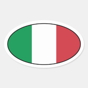 Autocollant d'ovale de drapeau de l'Italie