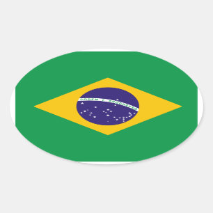 Autocollant d'ovale de drapeau du Brésil