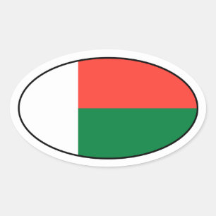 Autocollant d'ovale de drapeau du Madagascar
