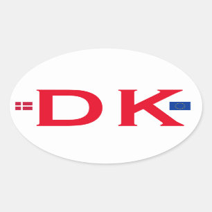 Autocollant d'ovale d'Euro-style du Danemark DK