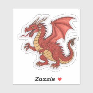 Autocollant Dragon Rouge