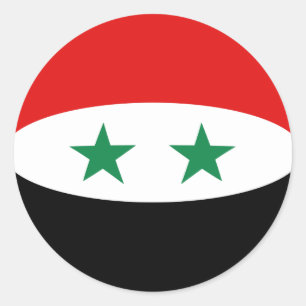 Autocollant drapeau fisheye de Syrie