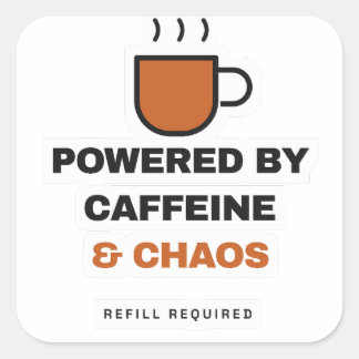 Autocollant Drôle Alimenté par la Caféine et le Ch