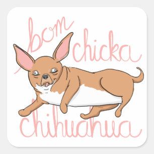 Autocollant drôle de calembour de chien de chiwawa