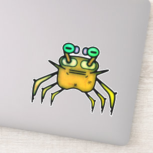 Autocollant drôle de crabe grincheux