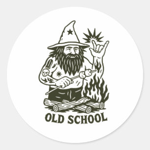 Autocollant drôle de magicien d'école de sorceller