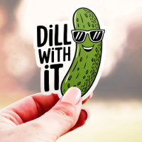 Autocollant drôle de pun de cornichon à l'aneth