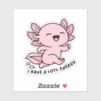 Autocollant drôle d'énergie de Lotl Axolotl mignon