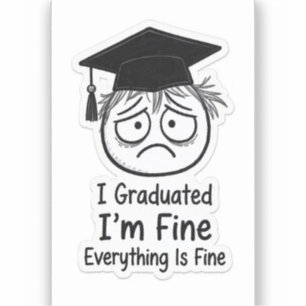 Autocollant drôle d'étudiant diplômé stressé - Ça 