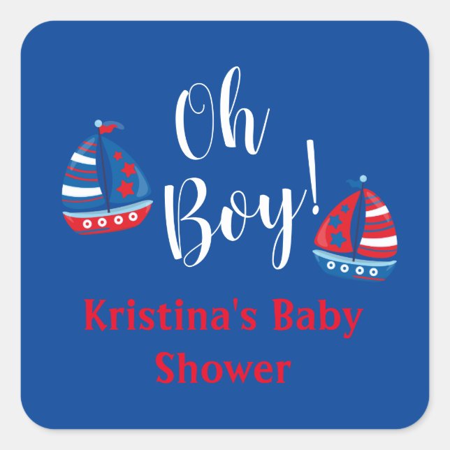 Autocollant du Baby shower Nautical Boy (Devant)