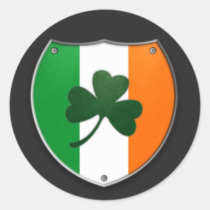 Autocollant du bouclier Shamrock d'Irlande