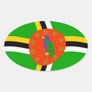 Autocollant du drapeau de la Dominique