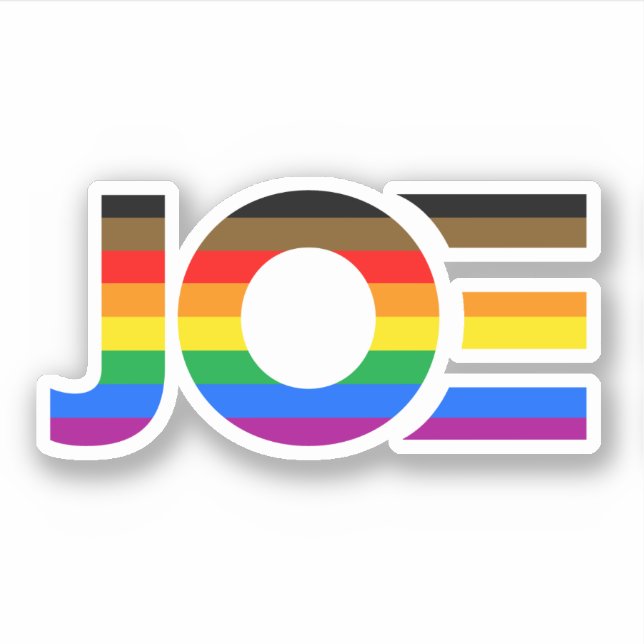 Autocollant du drapeau de la fierté LGBTQ inclusif (Devant)