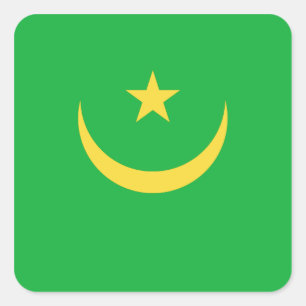 Autocollant du drapeau de la Mauritanie