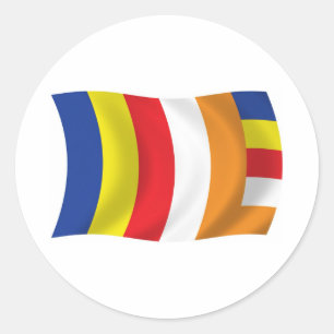 Autocollant du drapeau de la religion bouddhiste