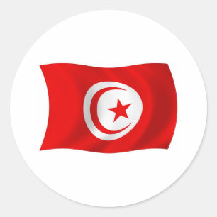Autocollant du drapeau de la Tunisie