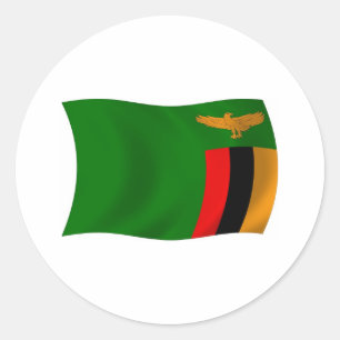 Autocollant du drapeau de la Zambie