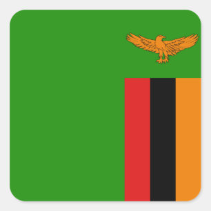 Autocollant du drapeau de la Zambie