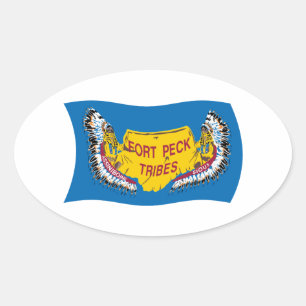 Autocollant du drapeau des Assiniboines de Fort Pe